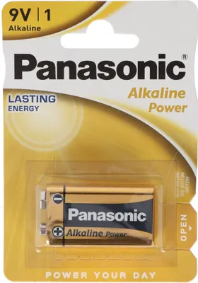 Produktbild von Panasonic 6LR61PPG, Einwegbatterie, Alkali, 9 V, Rot, Weiß, 25,2 mm, 16,3 mm