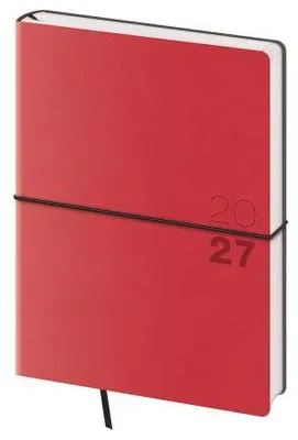 Zdjęcie produktu dla Tygodniowy planer A5 Flexio, czerwony, z gumką (DFO423-2-27)