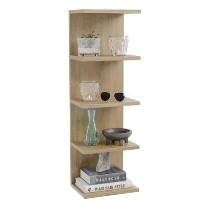 Produktbild von Hängeregal Wandregal 5 offene Fächer - Torro Eiche - vertikal oder horizontal montierbar