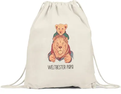 Produktbild von Weltbester Papa Turnbeutel Gymsack Spruch Löwenpapa Vatertag Geschenkidee Bester Papa Dad