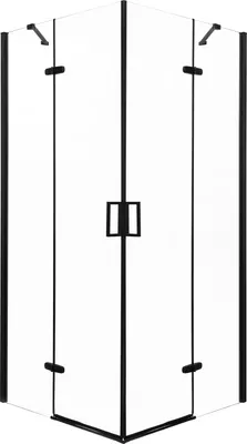 Produktbild von Kerra Flow 90x90 Duschkabine, 6mm ESG Sicherheitsglas, schwarze Profile, transparent, mit KERRA PROTECT Schutzschicht