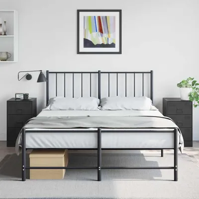 Produktbild von vidaXL Nachttische 2 Stk. Schwarz 34,5x39x62 cm Stahl
