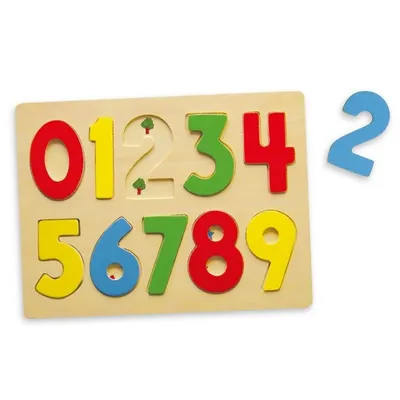 Immagine prodotto di Puzzle per imparare a contare, puzzle educativo in legno, numeri 123 Viga Toys
