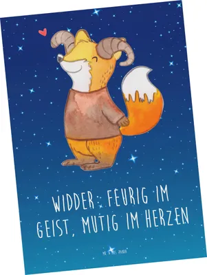 Produktbild von Mr. & Mrs. Panda Postkarte Widder Astologie - Sternenhimmel Blau - Geschenk, Grußkarte, Tierkreiszeichen, Ansichtskarte, Sternzeichen, Fotokarte, Ansichtskarten