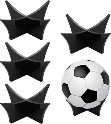 Obrázok produktu pre Akrilový držiak na lopty 4 ks, pre americký futbal, futbal, basketbal, čierny, odolný a stabilný