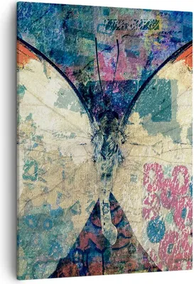 Produktbild von Bild auf Leinwand - Leinwandbild - Einteilig - Schmetterling Abstraktion - 50x70cm - Wand Bild - Wanddeko - Wandbilder - Leinwanddruck - Wanddekoration - Leinwand bilder - Wandbild - PA50x70-3990