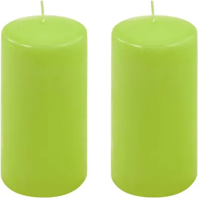 Obrázok produktu pre Sada stĺpových sviečok, 15 cm, Ø 7,5 cm, svetlozelená, 2 ks