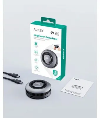 Imagen del producto de AUKEY MagFusion GameFrost, cargador inalámbrico magnético Qi2, color negro
