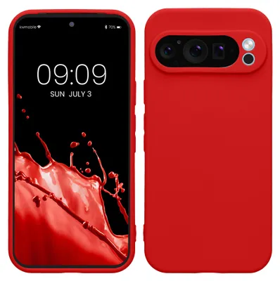 Produktbild von kwmobile Handyhülle für Google Pixel 9 Pro Hülle - weiches Handy Silikon Case - Schutzhülle Cover - Klassisch Rot