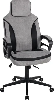 Produktbild von Chefsessel >Sandro< ergonomisch, grau / schwarz, Webstoff - 66x117x66cm (BxHxT)