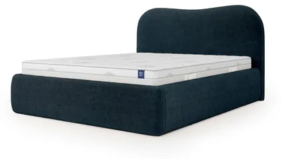 Immagine prodotto di Letto imbottito con contenitore integrato, modello Leo, finitura Nachtgranit, dimensioni 160 x 200 cm