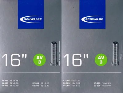 Produktbild von 2x Schwalbe AV 3 Schlauch 16" 305 Ventil: Auto Schrader AV3 Autoventil 16 Zoll