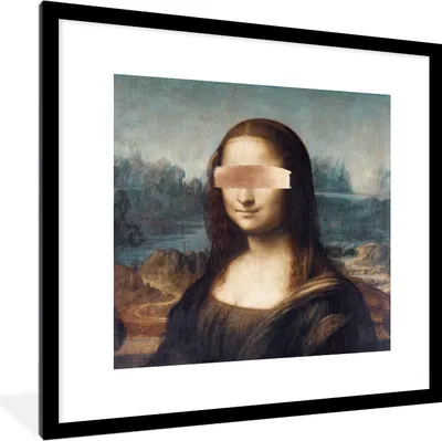 Produktbild von MuchoWow® MuchoWow® Gerahmtes Poster Mona Lisa - Leonardo da Vinci - Kunst 40x40 cm - Poster mit zchwarzem Bilderrahmen - Poster - Plakat im Rahmen