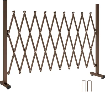 Produktbild von Outsunny Scherengitter Absperrgitter ausziehbar 31-250cm Garten Alu Braun