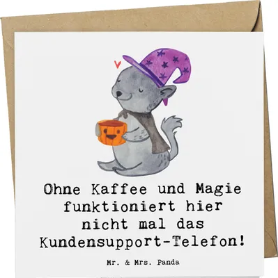 Produktbild von Mr. & Mrs. Panda Grußkarte Kundensupport Magie - Weiß - Geschenk, faltkarte, Geschenke für Berufstätige, Kommunikationsfähigkeit, Klappkarte, personalisierte, anlasskarte