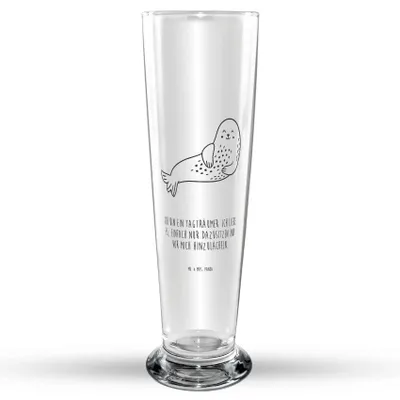 Produktbild von Mr. & Mrs. Panda Bierglas Robbe Lachen - Transparent - Geschenk, Robben, Bierbecher, Trinkglas, Glasbierglas, Ostsee, Glasbecher, Seehund, Bier Glas, Strand, Nordsee