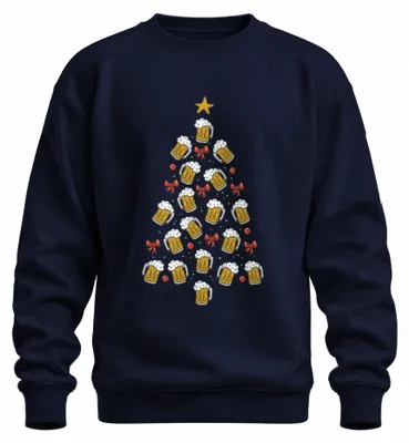 Imagen del producto de Suéter navideño divertido con motivos de árboles de Navidad, ideal para regalo, uni, color azul marino, talla S