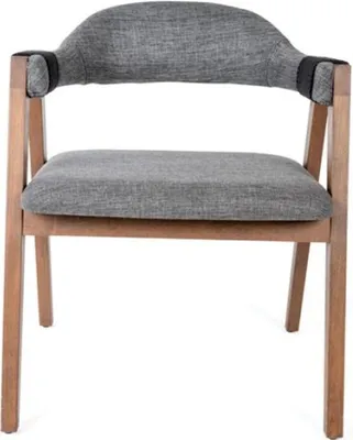 Immagine prodotto di Poltrona moderna sedia 1x sala da pranzo vero legno salotto sedile imbottito sedia tessile