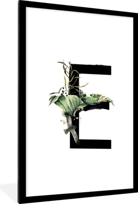 Produktbild von MuchoWow® MuchoWow® Gerahmtes Poster Dschungel - Vogel - Buchstabe E 60x90 cm - Poster mit zchwarzem Bilderrahmen - Dekoration - Wandposter Wohnzimmer - Hochwertig