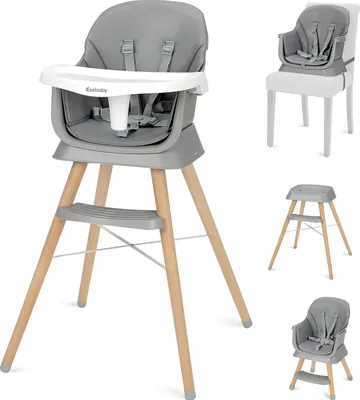 Produktbild von Ezebaby Hochstuhl Baby Sitzerhöhung Kinderstuhl 6-in-1 Multfunktional Kinderhochstuhl Barhocker mit Tablett und 5-Punkt-Sicherheitsgurt