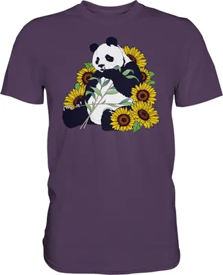 Produktbild von Panda Sonnenblumen T-Shirt Garten Motiv Gärtner Geschenk – Urban Purple / 3XL