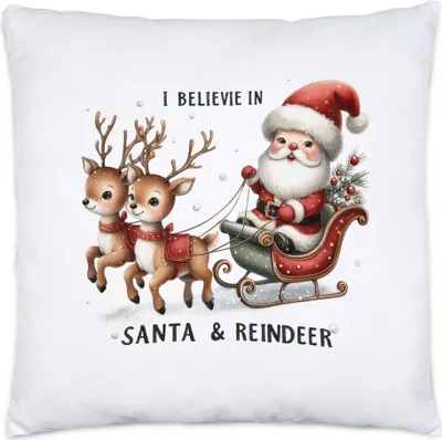 Produktbild von I Believe in Santa Reindeer Lustiges Weihnachtsmotiv Kissen Geschenkidee witziges Design Weihnachten