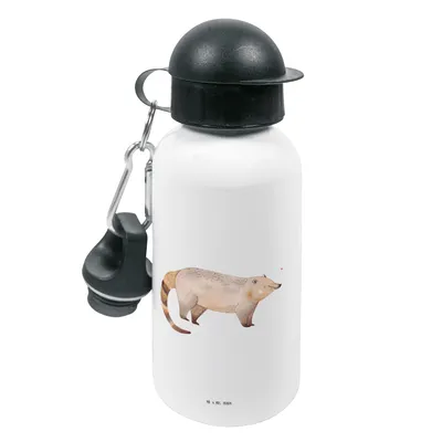 Produktbild von Mr. & Mrs. Panda Wasserflasche Nasenbaer - Weiß - Geschenk, Tiere, Nasenbär, Kindergarten Trinkflasche, Rüsselbär, Bär, Kinder, Kinderflasche, Nasenbären
