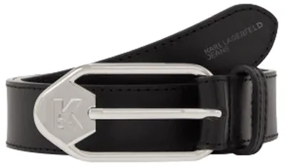 Productafbeelding van KARL LAGERFELD Jeans, dames, leren riem met K/Logo-gesp, zwart, maat 65