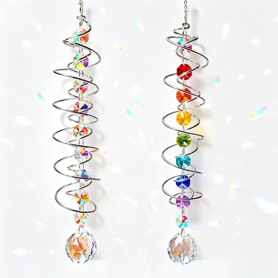 Kristall-Sonnenfänger, 2 Stück, Regenbogen, für Fenster, Garten