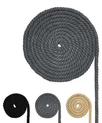 Productafbeelding van Katoenen koord - Macramé-touw voor doe-het-zelf knutselprojecten - Grijs - 8 mm x 5 meter