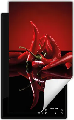 Image de DarHaus Plaque de recouvrement pour cuisinière 1 pièce 30x52 cm Tapis antidérapant Enroulable, rouge - Chilli