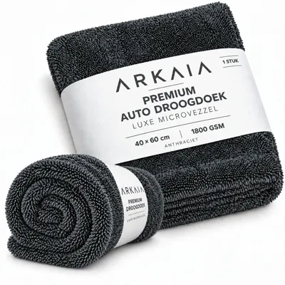 Produktbild von ARKAIA Auto-Trockentuch 40 x 60 cm, 1800 GSM, Mikrofaser, Anthrazit, 1 Stück, KI-generiertes Bild