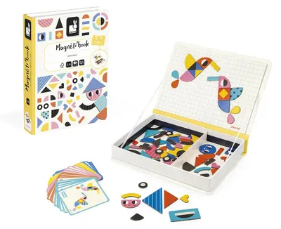 Obrázok produktu pre Janod – Magnéti'Book Moduloform – Magnetická vzdelávacia hra, 85 magnetov + 30 šablón
