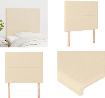 Image de vidaXL Têtes de lit 2 pcs. Crème 80x5x78/88 cm Tissu - Tête de lit - Têtes de lit - Tête de lit