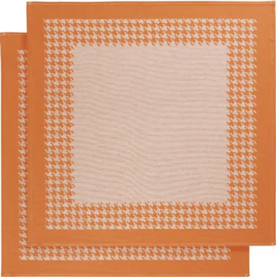 Produktbild von küchentuch 65x65 cm Baumwolle weiß/orange 2 Stück