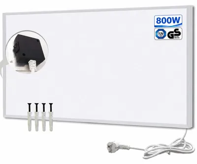 Image de Panneau mural de chauffage infrarouge - 800W - 59,5 x 119,5 cm - Aluminium - Résistant aux éclaboussures