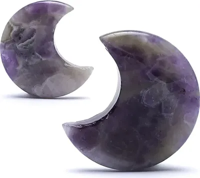 Produktbild von Mondförmiger Edelstein Amethyst – Packung mit 2 Stück – 4 cm