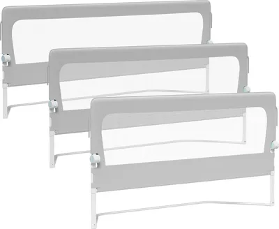 Produktbild von Bettizia 3x Kinder Bettschutzgitter Bettgitter Kinderbettgitter Babybettgitter Klappbar Höhenverstellbar Rausfallschutz für Familienbett und Kinderbett  (2x200cm+1x150cm)