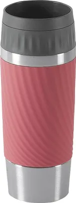 Produktbild von EMSA TRAVEL MUG EASY TWIST ISOLIERBECHER, Koralle, Silikon, Edelstahl, Polypropylen (PP), China, 360 ml