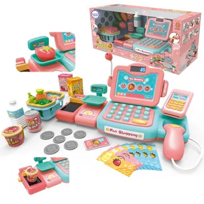 Produktbild von Woopie Registrierkasse für Kinder, Scanner, Waage, Mikrofon + 24 Acc.