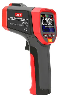 Produktbild von Pyrometer – Infrarot-Thermometer – Laser-Temperaturmessgerät – Messbereich: -32°C bis 1300°C mit schneller Messung