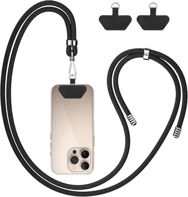 Produktbild von 3x Handyband Universal Lanyard Nylon Handygurt Dunkelschwarz