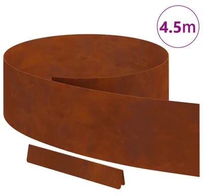Obrázok produktu pre vidaXL Ohraničenie trávnika, hrdzavé, 450 x 0,05 x 20 cm, z nehrdzavejúcej ocele