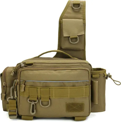 Image de Sac de pêche, sac à dos étanche pour ranger et organiser les accessoires et l'équipement de pêche, couleur sable