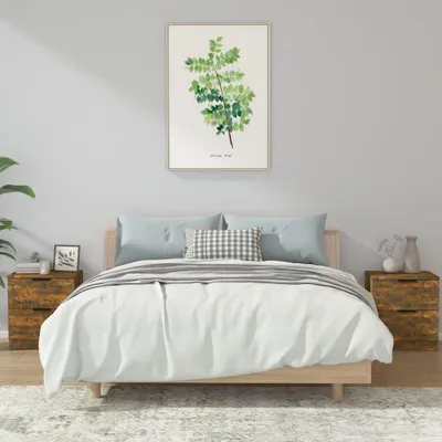 Image de vidaXL Tables de chevet 2 pcs. Bois de chêne fumé