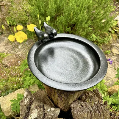 Produktbild von Vogeltränke, Vogelbad - Schwarz, Tränke für Vögel, Wasserschale als Vogelbecken