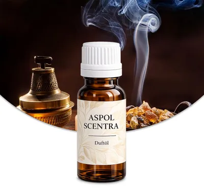 Produktbild von Aspol Scentra Weihrauch und Myrrhe UFIREADY Duftöl für Kerzen und Diffusoren 20 ml, KI-generiertes Bild