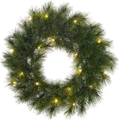 Produktbild von Edelman Tannenkranz Glendon 20 LED warmweiß 45cm grün innen