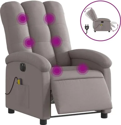 Obrázok produktu pre masážne kreslo vidaXL Electric Taupe Fabric
