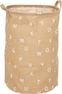 Zdjęcie produktu dla Kosz na zabawki Alfabet, jutowy, składany, Ø 35 cm